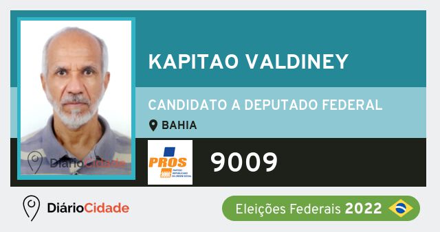 Foto de Kapitao Valdiney 9009, candidato a deputado federal da Bahia