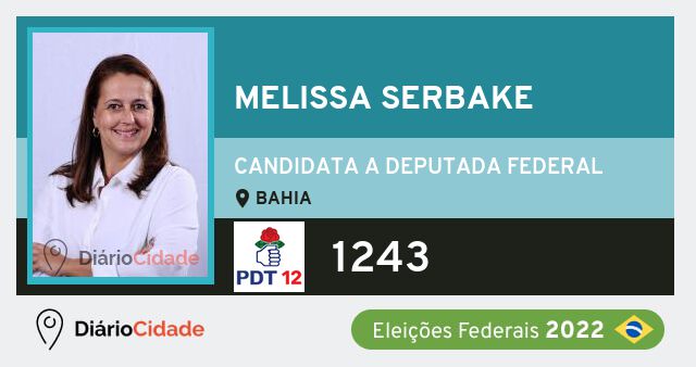 Foto de Melissa Serbake 1243, candidato a deputado federal da Bahia