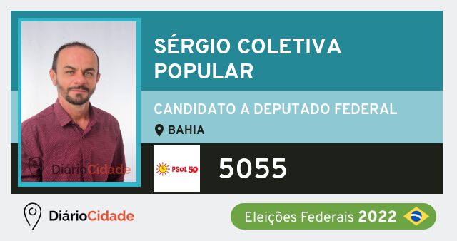 Foto de Sérgio Coletiva Popular 5055, candidato a deputado federal da Bahia