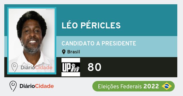 Foto de Léo Péricles 80, candidato a presidente