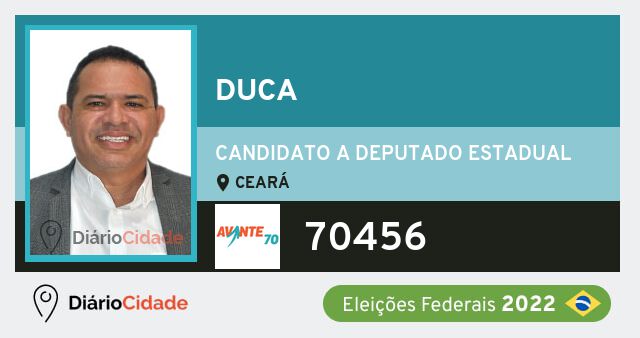 Foto de Duca 70456, candidato a deputado estadual do Ceará