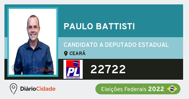 Foto de Paulo Battisti 22722, candidato a deputado estadual do Ceará