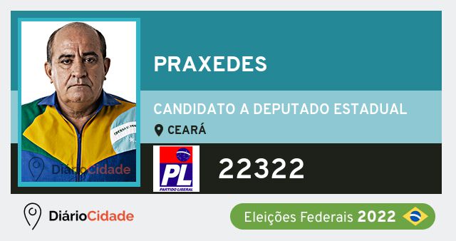 Foto de Praxedes 22322, candidato a deputado estadual do Ceará