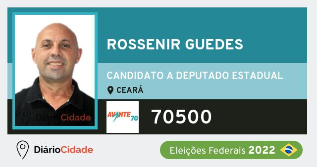 Foto de Rossenir Guedes 70500, candidato a deputado estadual do Ceará