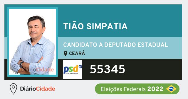 Foto de Tião Simpatia 55345, candidato a deputado estadual do Ceará
