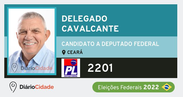 Foto de Delegado Cavalcante 2201, candidato a deputado federal do Ceará