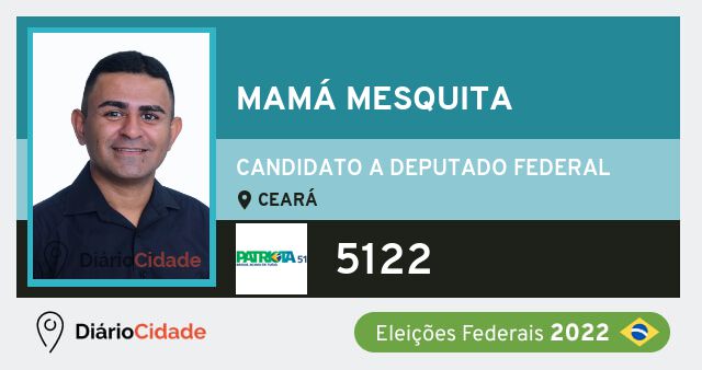 Foto de Mamá Mesquita 5122, candidato a deputado federal do Ceará
