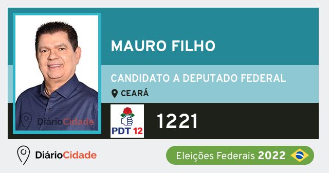 Foto de Mauro Filho 1221, candidato a deputado federal do Ceará