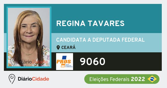 Foto de Regina Tavares 9060, candidato a deputado federal do Ceará