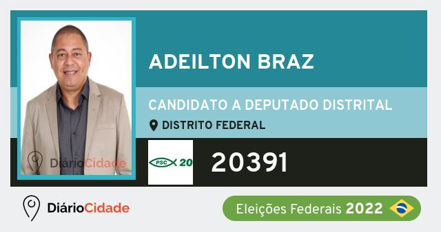Foto de Adeilton Braz 20391, candidato a deputado distrital do Distrito Federal