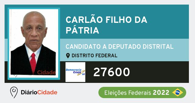 Foto de Carlão Filho da Pátria 27600, candidato a deputado distrital do Distrito Federal