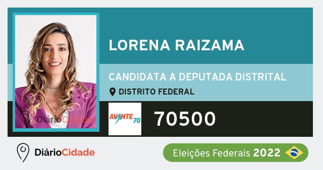 Foto de Lorena Raizama 70500, candidato a deputado distrital do Distrito Federal