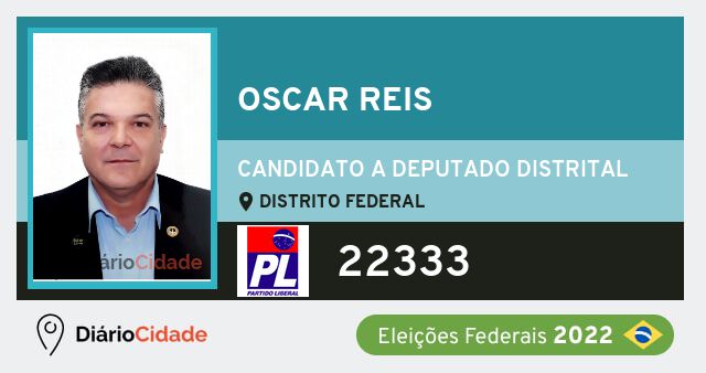 Foto de Oscar Reis 22333, candidato a deputado distrital do Distrito Federal