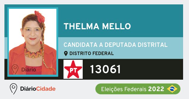 Foto de Thelma Mello 13061, candidato a deputado distrital do Distrito Federal