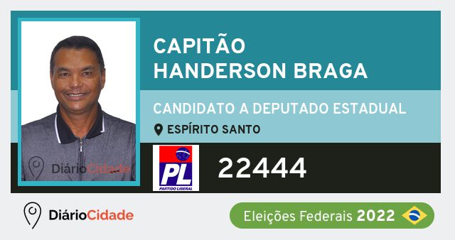 Foto de Capitão Handerson Braga 22444, candidato a deputado estadual do Espírito Santo