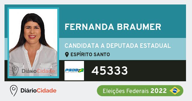 Foto de Fernanda Braumer 45333, candidato a deputado estadual do Espírito Santo