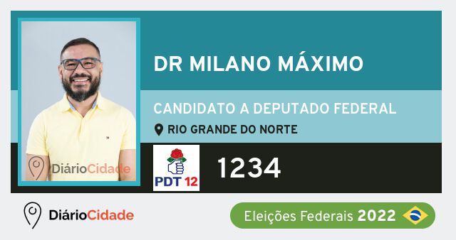 Foto de Dr Milano Máximo 1234, candidato a deputado federal do Rio Grande do Norte