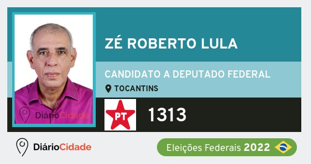 Foto de Zé Roberto Lula 1313, candidato a deputado federal do Tocantins