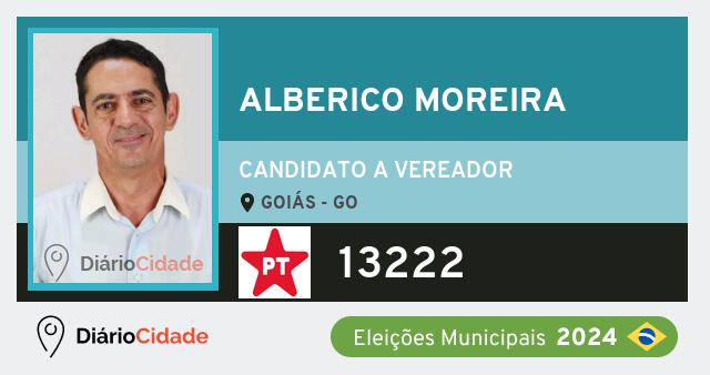Santinho de Alberico Moreira ( 13222 ), candidato a Vereador em Goiás - GO, nas Eleições 2024