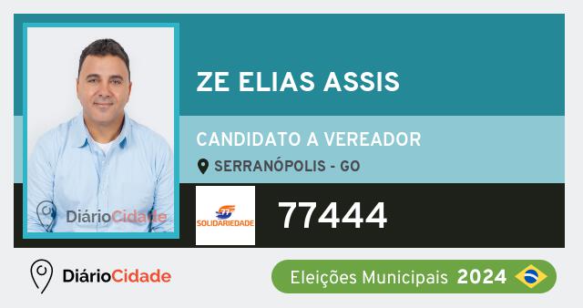 Santinho de Ze Elias Assis ( 77444 ), candidato a Vereador em Serranópolis - GO, nas Eleições 2024