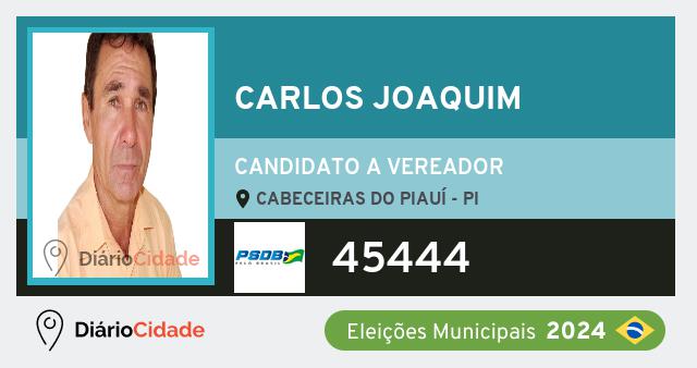 Santinho de Carlos Joaquim ( 45444 ), candidato a Vereador em Cabeceiras do Piauí - PI, nas Eleições 2024