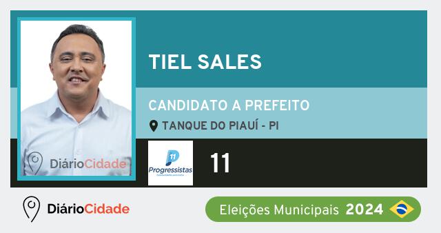Santinho de Tiel Sales ( 11 ), candidato a Prefeito em Tanque do Piauí - PI, nas Eleições 2024