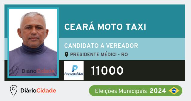 Santinho de Ceará Moto Taxi ( 11000 ), candidato a Vereador em Presidente Médici - RO, nas Eleições 2024
