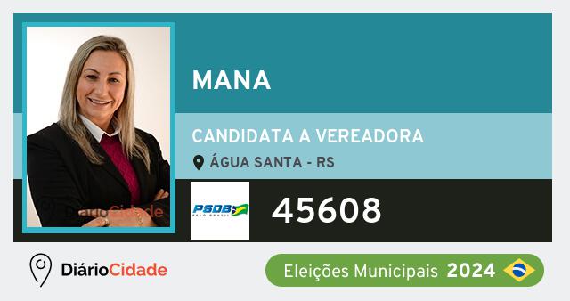 Santinho de Mana ( 45608 ), candidato a Vereador em Água Santa - RS, nas Eleições 2024