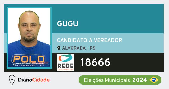 Santinho de Gugu ( 18666 ), candidato a Vereador em Alvorada - RS, nas Eleições 2024