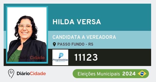 Santinho de Hilda Versa ( 11123 ), candidato a Vereador em Passo Fundo - RS, nas Eleições 2024
