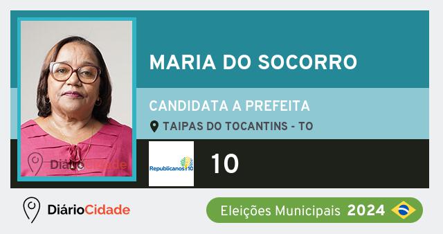 Santinho de Maria do Socorro ( 10 ), candidato a Prefeito em Taipas do Tocantins - TO, nas Eleições 2024